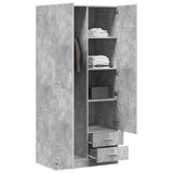 Wardrobe Concrete Grey 80x52x180 cm Engineered Wood 800643