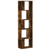 Bookcase 5-Tier Smoked Oak 45x23.5x162.5 cm Engineered Wood 852784