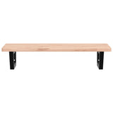 Basin Shelf Wall Mounted Steel and Solid Wood Beech 3302355