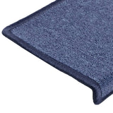 Stair Mats 15 pcs 65x21x4 cm Blue Rectangular Edge 134574