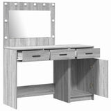 Dressing Table with Mirror Lights 2 pcs Grey Engineered wood 3334232