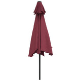 Garden Parasol with Metal Pole Bordeaux Red 300 cm 313752
