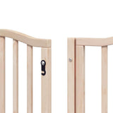 Dog Gate with Door Foldable 12 Panels 600 cm Poplar Wood 3155589