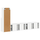 TV Cabinet Set 3 pcs High Gloss White Engineered Wood 3408992