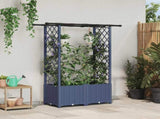 Raised Bed with Trellis and Roof Grey 124.5 x 40 x 138 cm PP 42032566