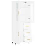 Highboard White 69.5x34x180 cm Engineered Wood 3198641