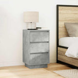 Bedside Cabinet with LED Lights Concrete Grey 38x34x65 cm 861304