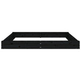 Sandbox with Seats Black Square Solid Wood Pine 825048