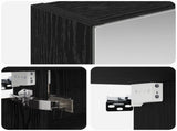 Bathroom Mirror Cabinet with Door Black Oak 40 x 10.5 x 60.5 cm 889032