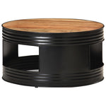 ZNTS Coffee Table Black 68x68x36 cm Solid Acacia Wood 321933