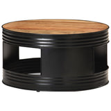 ZNTS Coffee Table Black 68x68x36 cm Solid Acacia Wood 321933