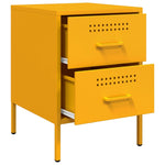 ZNTS Bedside Cabinets 2 pcs Mustard Yellow 36x39x50.5 cm Steel 842929