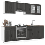 8 Piece Kitchen Cabinet Set Kalmar Black Engineered Wood 3314832