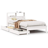Bookcase Bed without Mattress White 90x190 cm Single Solid Wood Pine 3309831