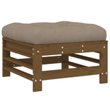 Garden Footstool with Cushion Honey Brown Solid Wood Pine 825670