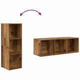 TV Cabinet Set 4 pcs Old Wood 37 x 37 x 107 cm Engineered Wood 3393534