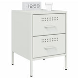 Bedside Cabinet White 36x39x50.5 cm Steel 842932