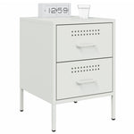 ZNTS Bedside Cabinet White 36x39x50.5 cm Steel 842932