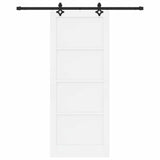 Sliding Door 86 x 211 cm Engineered Wood White and Black 3450118