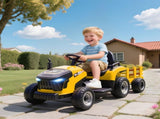 12V Ride on Tractor and Trailer with Remote Control, Music, Shifter, Start-Up Sound, for Kids Ages T3398P378931
