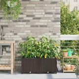 Garden Planter 2 pcs Brown 80 x 40 x 37.5 cm Plastic 42002822