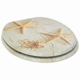 Soft-Close Toilet Seat Yellow and White 44 x 38 cm MDF board 42027178