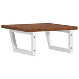 Basin Shelf Wall Mounted Steel and Solid Wood Oak 3302402