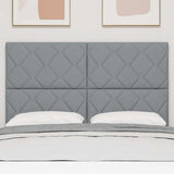 Headboard with Headboard Light Grey 144 cm Faux Leather 3337912