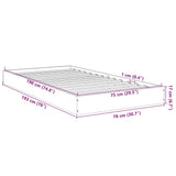 Bed Frame without Mattress Sonoma Oak 75x190 cm Small Single Engineered Wood 842079
