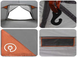 Cabin Tent Grey and Orange 8-Person Polyester and Steel 42028589
