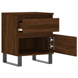 Bedside Cabinets 2 pcs Brown Oak 40x35x50 cm Engineered Wood 830699