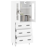 Highboard White 69.5x34x180 cm Engineered Wood 3198433