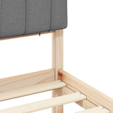 Bed Frame with Upholstered Headboard Light Grey 140 x 200 cm 878044