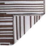 Outdoor Rug Pinstripe ARAKIL Brown and White 400 x 300 cm 42003490