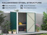 5.3 x 3.1ft Corrugated Steel Garden Shed - Green T3398P328410
