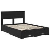 Bed Frame with Headboard Black Oak 140 x 200 cm Engineered Wood 3409988
