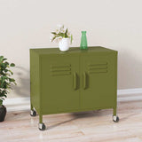 336261 Storage Cabinet Olive Green 60x35x56 cm Steel