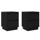 Bedside Cabinet with Drawer 2 pcs Black Oak 39 x 34.5 x 50 cm 869613