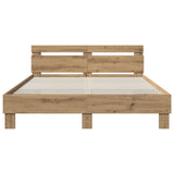 Bed Frame Artisan Oak 135 x 190 cm Engineered Wood 3446595