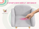 Kids Armchair Toddler Sofa Children Chair with Arm Rest, Wooden Frame, Velvet, PP Legs, Cloud Shape, T3398P347656