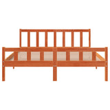 Bed Frame without Mattress Wax Brown 150x200 cm King Size Solid Wood Pine 844398
