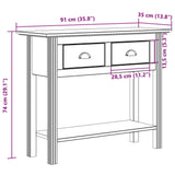 Console Table BODO Grey 90x34.5x73 cm Solid Wood Pine 355073