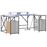 Desk with Shelf Grey Sonoma 182 x 101 x 87.5 cm Engineered Wood 3376139