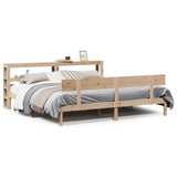 ZNTS Bed Frame without Mattress 180x200 cm Super King Solid Wood Pine 3305806