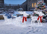 Two Reindeer Pulling Sleigh Lighted Christmas Decor 2.4ft, 240 White LED PVC Dcor, UK Plug 31V 3.6W 51476174