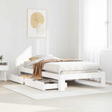 Bed Frame without Mattress White 100x200 cm Solid Wood Pine 3309006