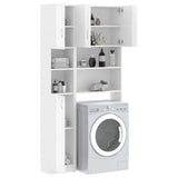 ZNTS Washing Machine Cabinet Set High Gloss White Engineered Wood 3055642