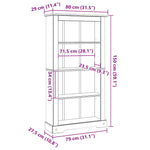 4-Tier Bookcase Mexican Pine Corona Range 80x29x150 cm 243743