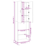 ZNTS Washing Machine Cabinet Sonoma Oak 64x25.5x190 cm 808416