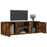 TV Cabinet Smoked Oak 120x34x37 cm Engineered Wood 833556